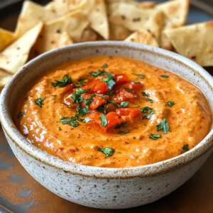 Creamy Roasted Red Pepper and Garlic Dip