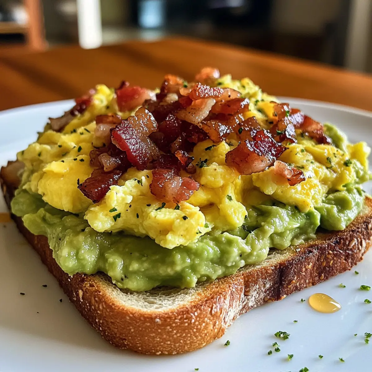 Avocado, Bacon and Egg Toasts with Hot Honey