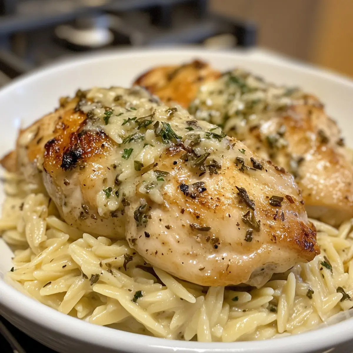 Cozy Slow Cooker Parmesan Herb Chicken with Creamy Orzo