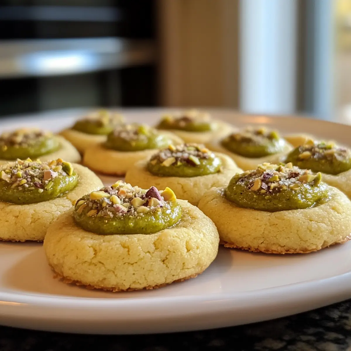 Pistachio Thumbprint Cookies