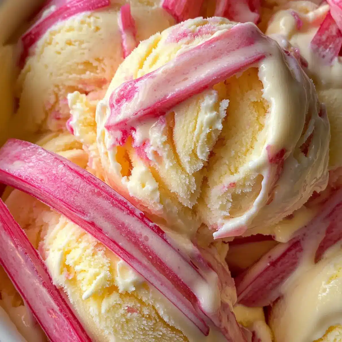 Refreshing Rhubarb Ripple Ice Cream