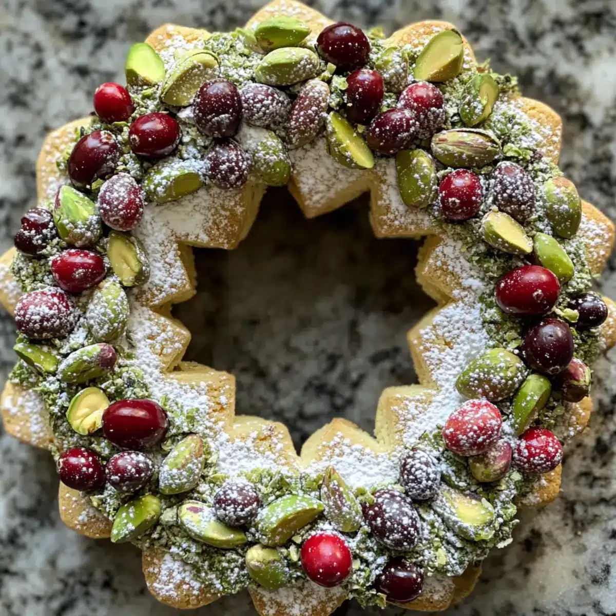 Pistachio Cranberry Wreath Cookies