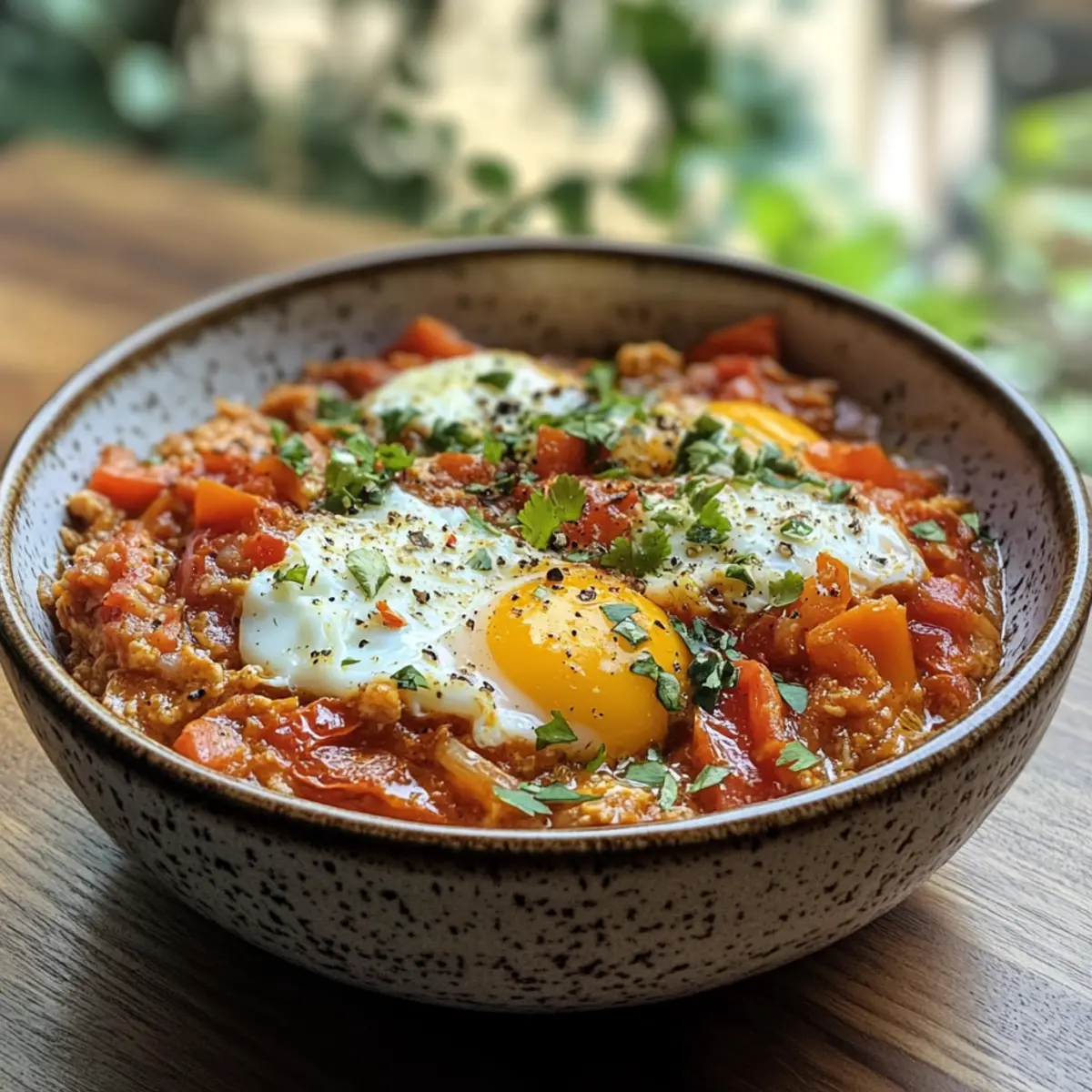 Turkish Menemen with Roasted Peppers and Eggs