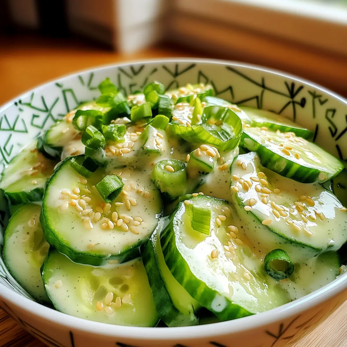 Creamy Asian Cucumber Salad Bowl