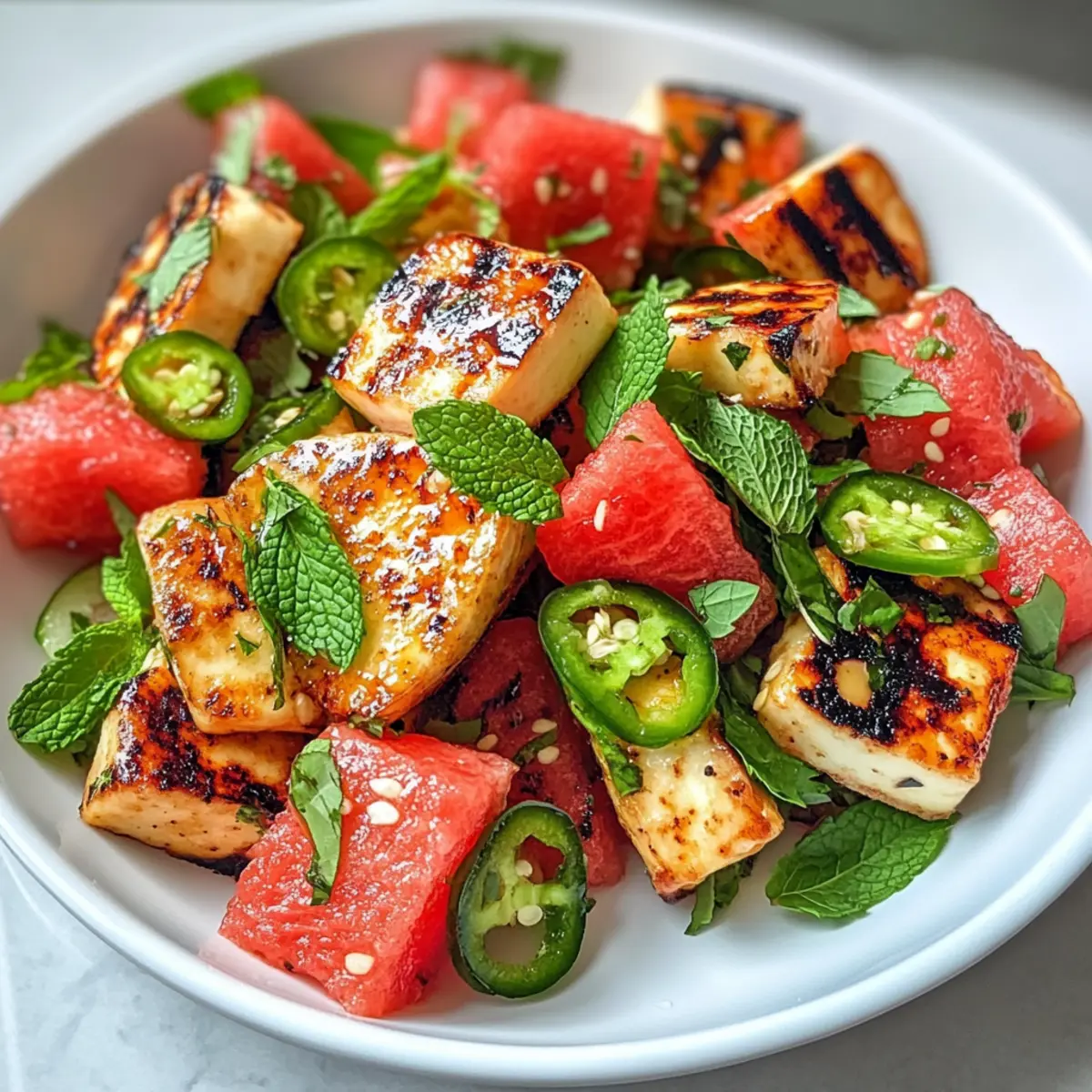 Grilled Halloumi Watermelon Salad