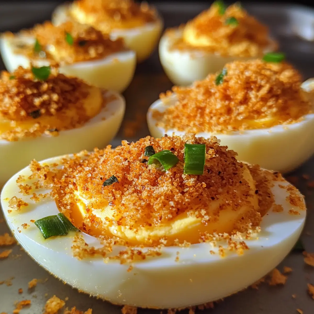 Spicy Cajun Fried Deviled Eggs
