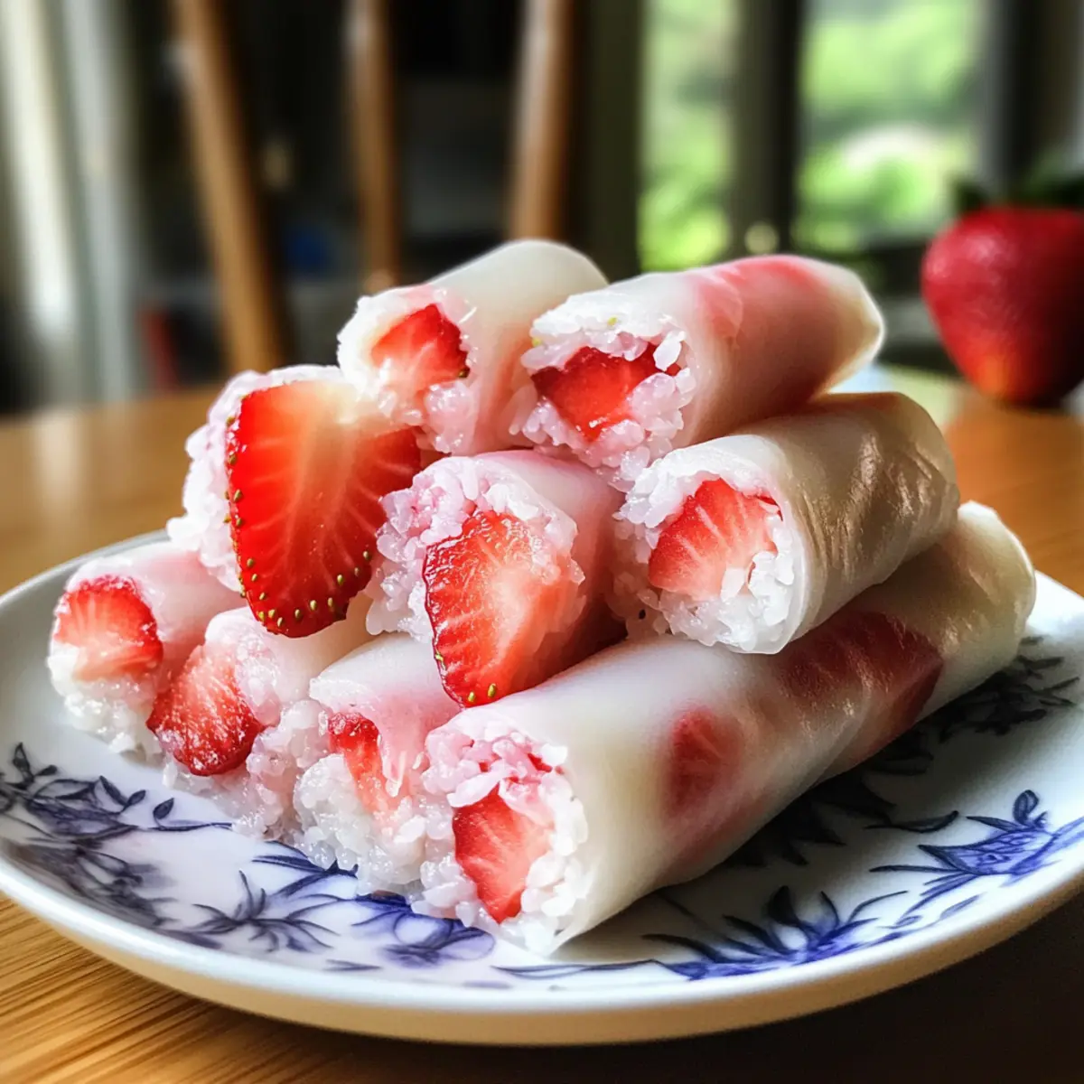 Strawberry Rice Paper Dessert with Greek Yogurt