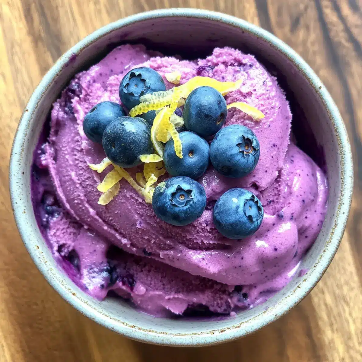 No Churn Blueberry Lemon Sorbet
