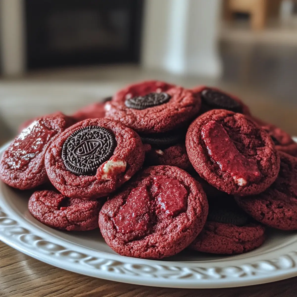 Red Velvet Oreo Gooey Butter Cake Cookies