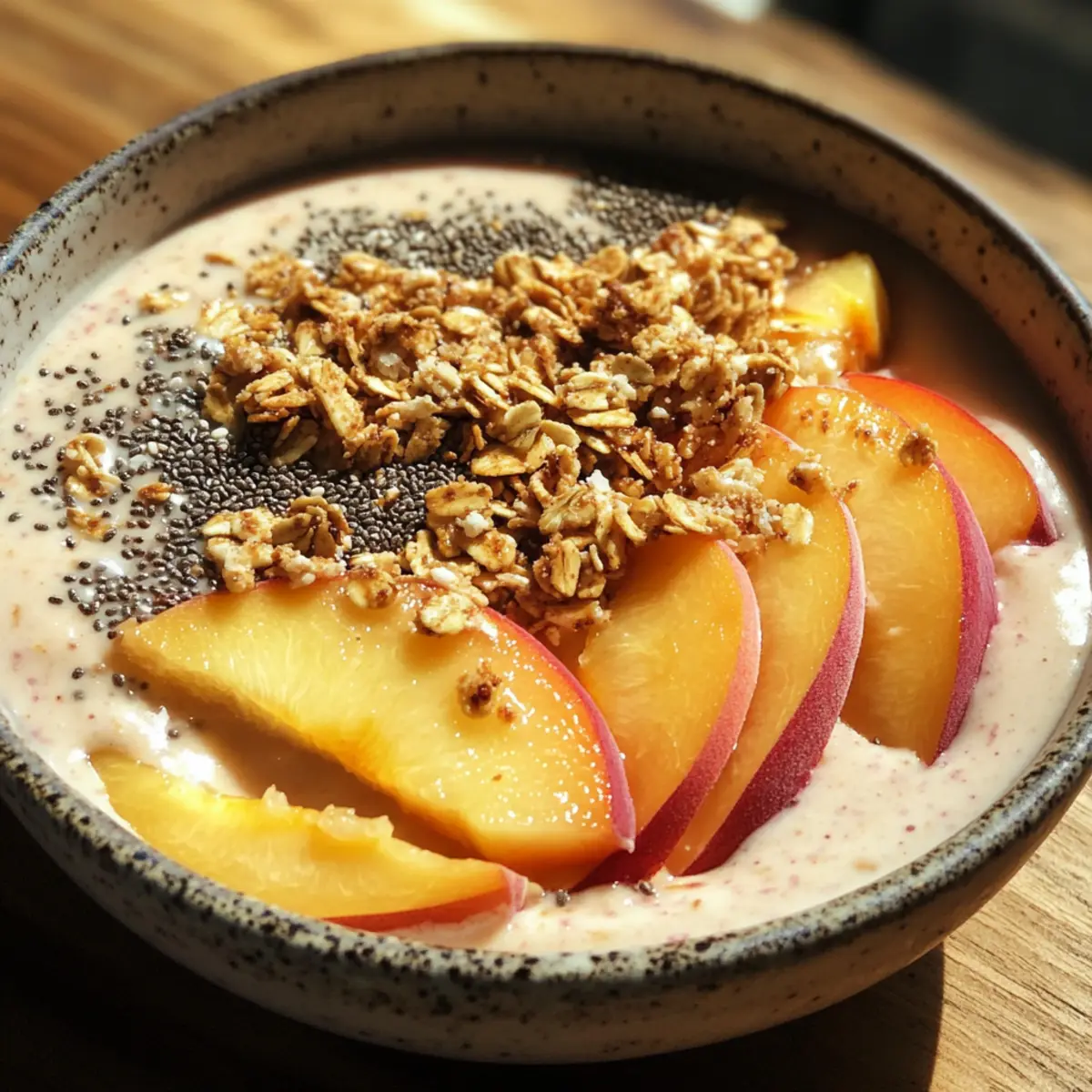 Delicious Peach & Cream Smoothie Bowl