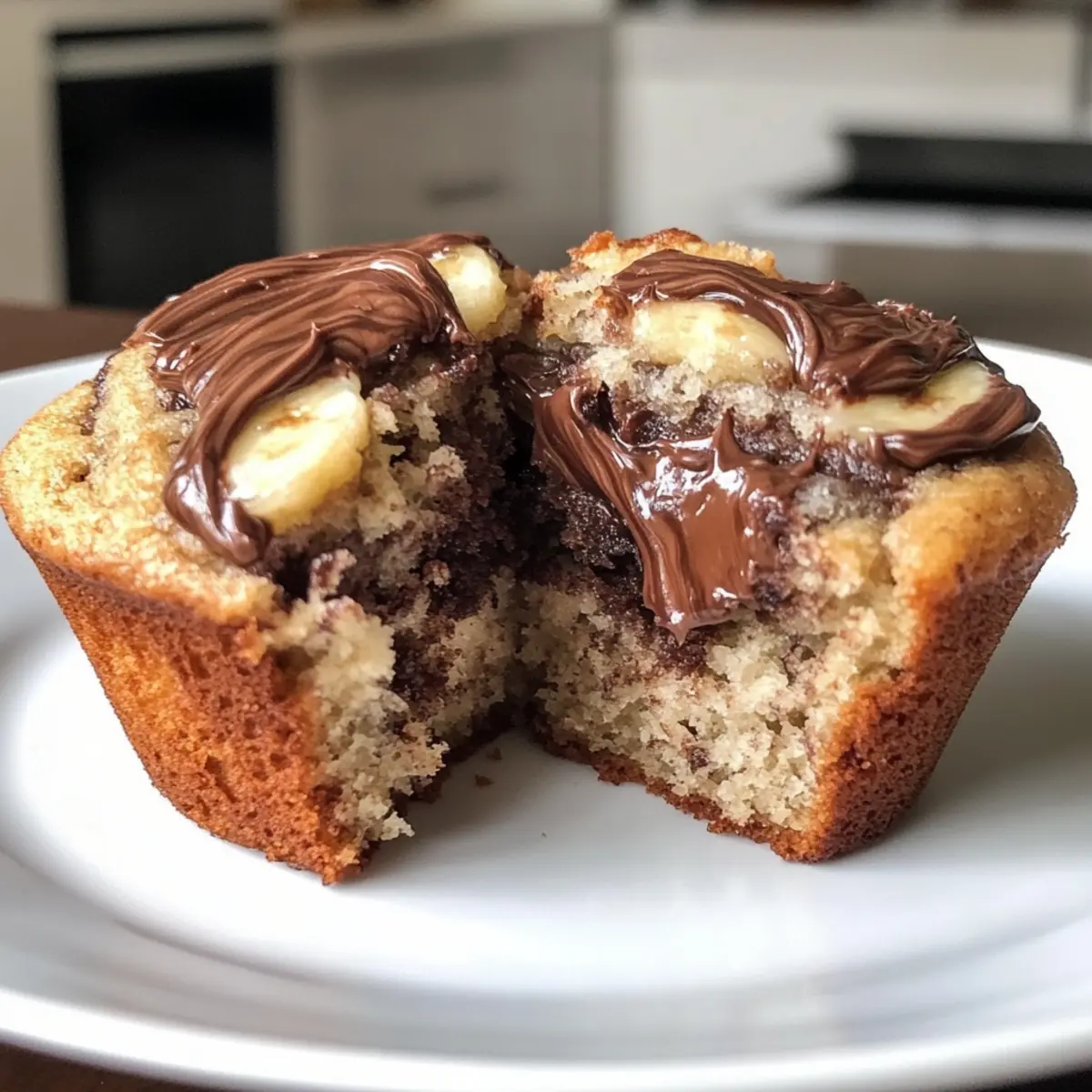 Nutella Swirled Banana Muffins