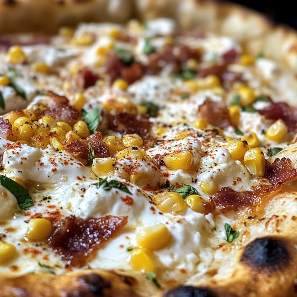 Sweet Roasted Corn Bacon and Burrata Pizza for Epic Flavor Fun